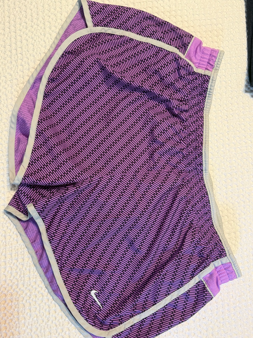 Nike Purple Patterned Skater Shorts with White Trim